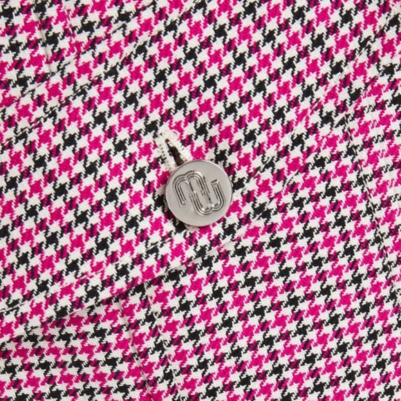 Maje Barbiecore Rida Pink Tweed Houndstooth Mini Dress - Picture 5 of 12